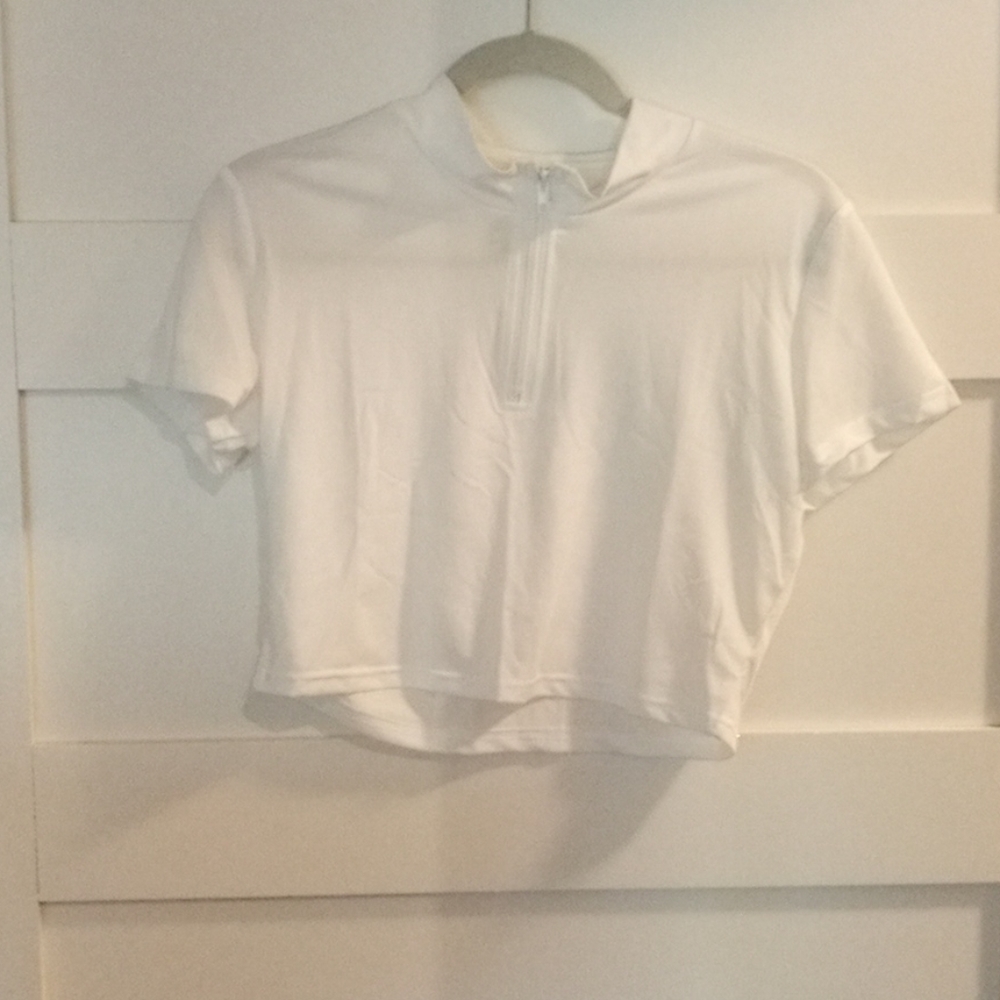 Cute All White Zip Tee